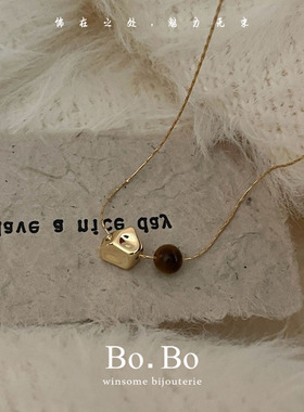 气质温柔风独特液态金属项链法式极简小众设计感小巧精致锁骨链