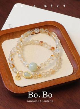 天然黄水晶手链塔晶手串