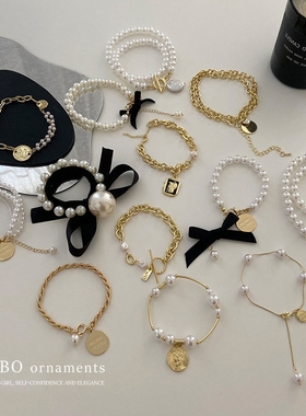 小香风古典叠戴手串手饰女