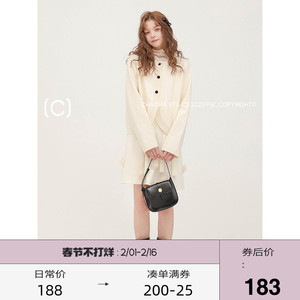 CHACHASTU 法式复古宫廷风叠穿背心裙女白色连衣裙秋冬小个子裙子