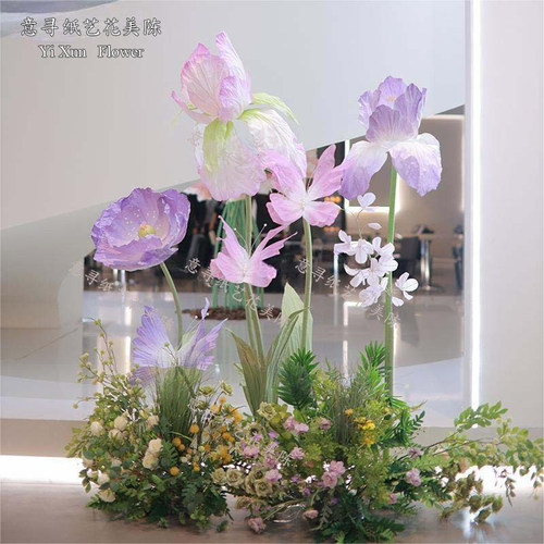 巨大型纸艺花商场dp点美陈装饰道具店铺布置假立体手工成品