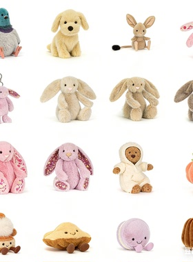 【春季新品】jellycat桃子包圣多诺黑鸽子碎花邦尼兔金毛小狗