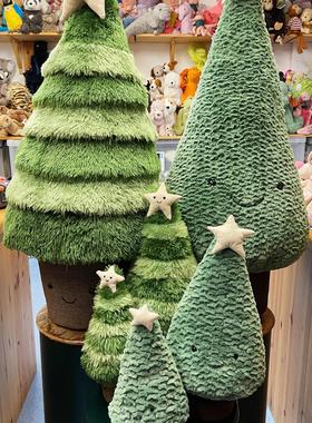 Jellycat圣诞新品2024圣诞树花环冷杉蓝色云杉企鹅毛绒安抚玩偶