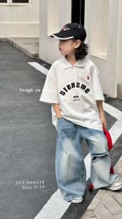 大E小e2026夏款女童Polo韩版洋气短袖T恤儿童宽松休闲上衣潮86053