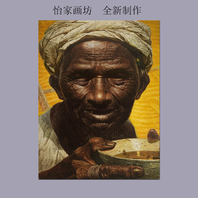 怡家画坊中式油画父亲自粘壁画芯