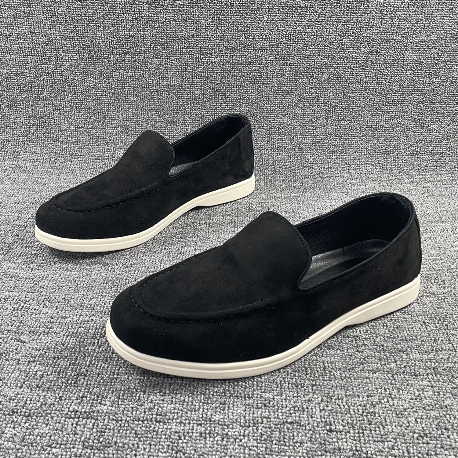 外贸男鞋跨境一脚蹬正品浅口豆豆鞋舒适平底开车爸爸大码休闲单鞋