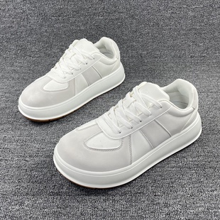 男鞋跨境宽楦48大码潮全皮面新款德训休闲鞋百搭牛仔轻便厚底运动