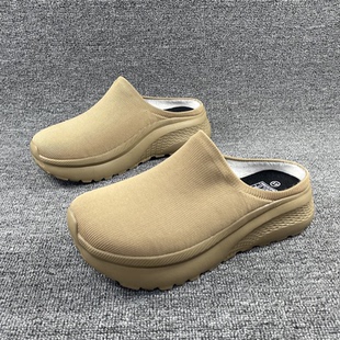 外贸加毛半拖跨境大码宽头飞织一脚蹬包头保暖休闲鞋舒适厚底棉鞋