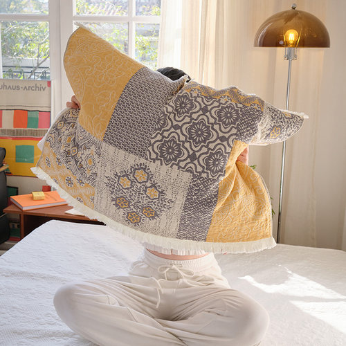 家用防滑不脱落纯棉枕头巾