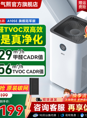 【政府补贴】气熙airx空气净化器去除甲醛TVOC装修室内家用A10SE