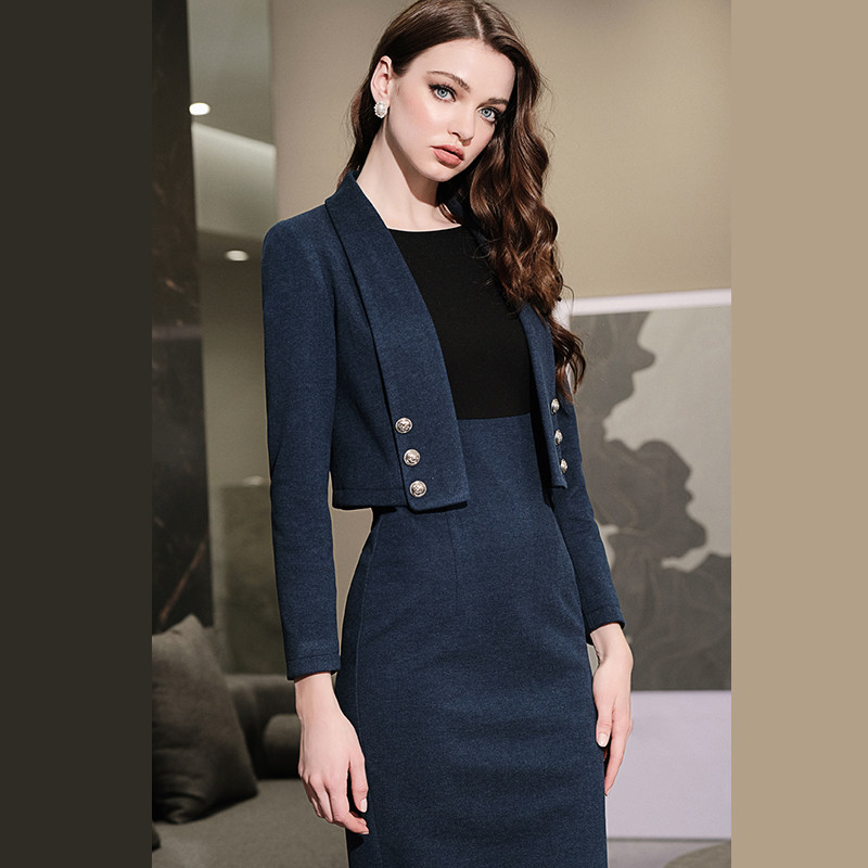 高端时尚毛呢西装小香风套装裙2025秋冬新女装名媛洋气职业两件套,女装/女士精品,时尚套装,淘宝优惠券,粉丝福利购,淘宝优惠卷