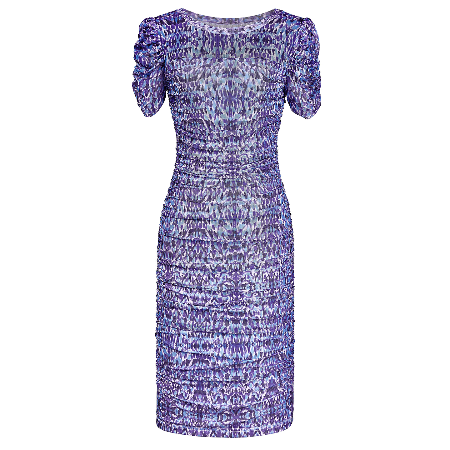 褶皱包臀收腰显瘦圆领短袖连衣裙