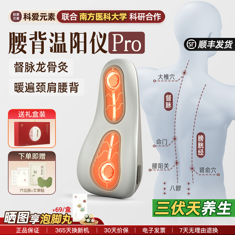 送母亲节礼物无烟艾灸督脉腰背温阳仪晒背八髎腰骶靠垫小靠山Pro