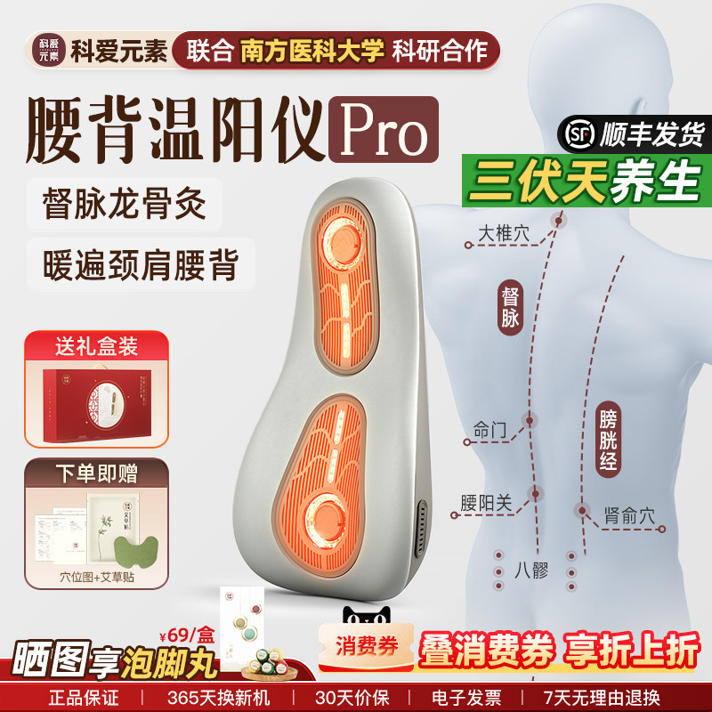 送母亲节礼物无烟艾灸督脉腰背温阳仪晒背八髎腰骶靠垫小靠山Pro