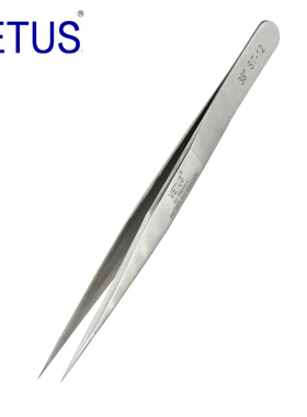 VETUS ST-12 38度 高精密镊子（135mm）不锈钢防磁防酸镊子 钟表