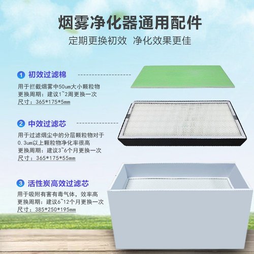 200W焊锡烟雾净化器G4初效海绵 中效过滤芯 高效滤器快客通用