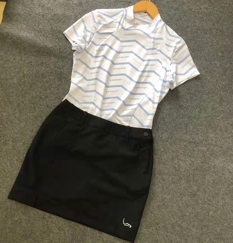 夏季eg儿童高尔夫套装女童短袖 时尚青少年球服装短裙子 透气舒适