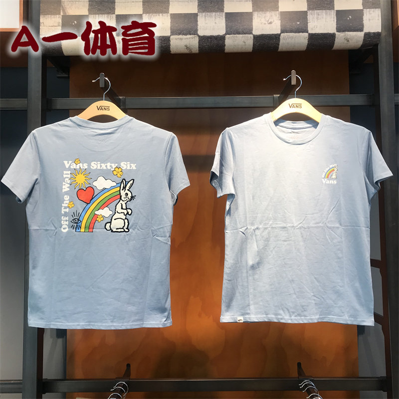 VANS/范斯23夏款女子印花彩虹兔透气运动休闲短袖T恤 VN0A7YH6BD2,运动服/休闲服装,运动T恤,淘宝优惠券,粉丝福利购,淘宝优惠卷