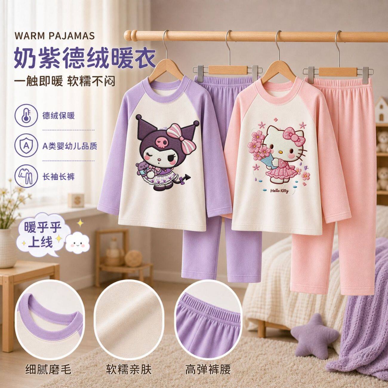 库洛米玉桂狗凯蒂猫女童