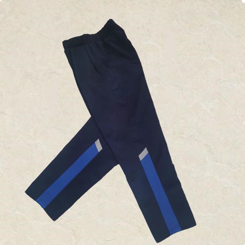 藏蓝色校服裤子一条杠浅蓝宽条