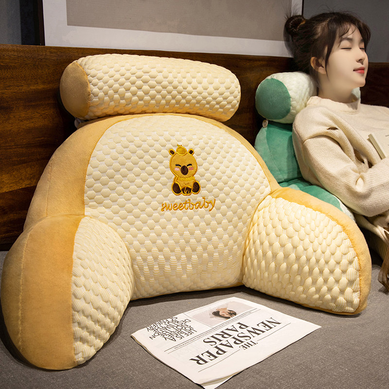 卡通动物冰豆豆床头靠垫床上枕头办公室久坐护腰靠枕学生椅子靠背,居家布艺,床头靠垫,淘宝优惠券,粉丝福利购,淘宝优惠卷