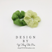 新款 春夏新绿 韩版 气质小清新大肠发圈布艺头绳减龄发绳皮筋发饰