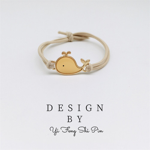 萌萌的小鲸鱼头绳女韩版