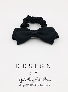 黑色蝴蝶结头饰高马尾发饰发圈女生高级感绑头发头绳2025新款高端