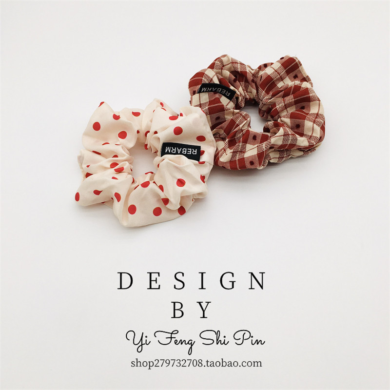 红色格纹大肠发圈网红2025新款布艺波点头绳甜美清新气质发绳马尾,饰品/流行首饰/时尚饰品新,发饰,淘宝优惠券,粉丝福利购,淘宝优惠卷