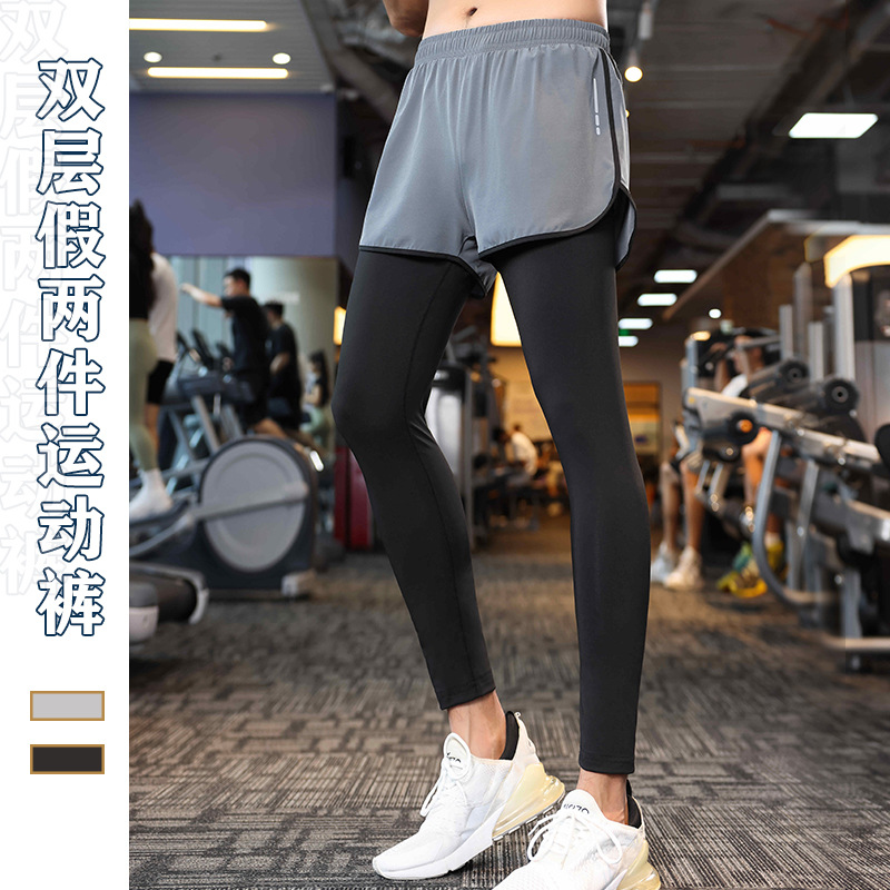 男士加大码篮球训练长裤器械健身裤紧身跑步运动裤带后腰拉链口袋