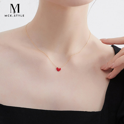 mck小红心高级感925银项链