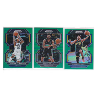 球星卡 克拉克森米尔斯斯蒂芬库里 绿折射帕尼尼21-22prizm