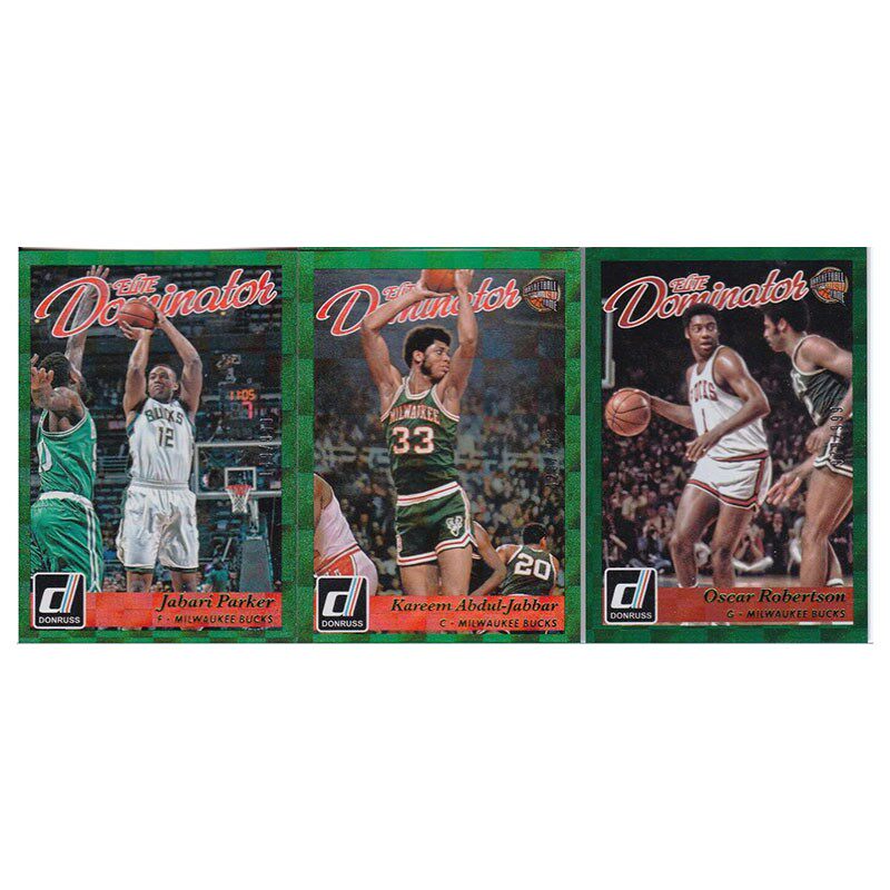 NBA球星卡 帕克 贾巴尔 罗伯特森 绿折 /999 panini15-16donruss