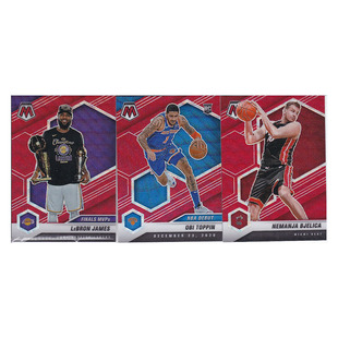 球星卡 勒布朗詹姆斯捧杯托平新秀别利察红折射帕尼尼20-21mosaic