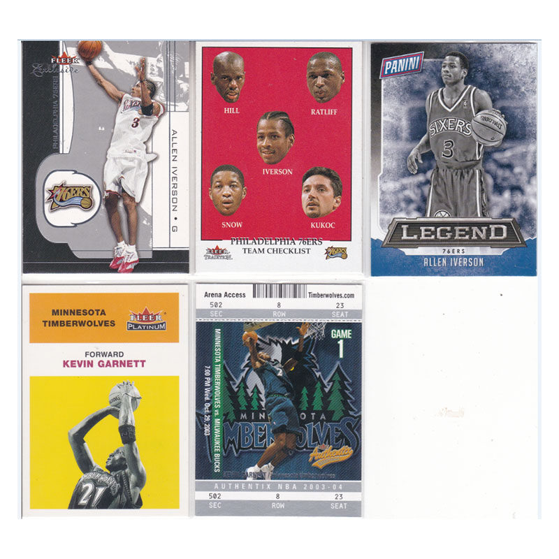 球星卡阿伦艾弗森fleer2002 2001帕尼尼2026加内特fleer2003