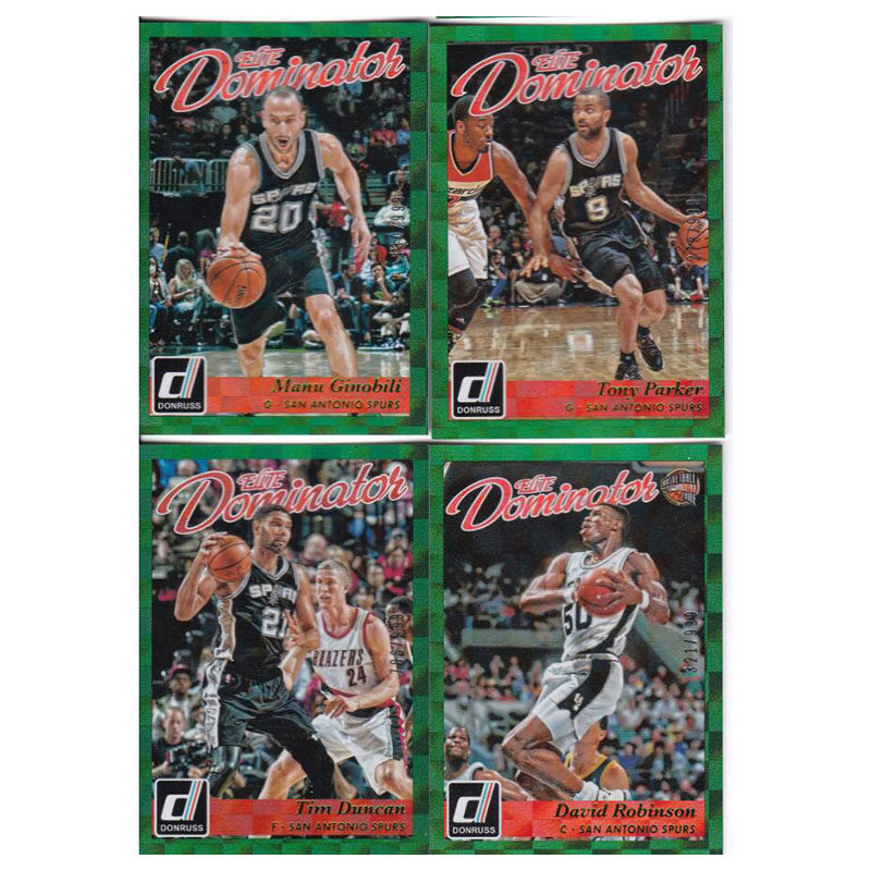 NBA球星卡 吉诺比利帕克邓肯罗宾逊 绿折 /999panini15-16donruss