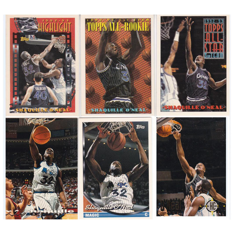 NBA球星卡经典老卡topps1993大鲨鱼奥尼尔 全明星名人堂新秀魔术
