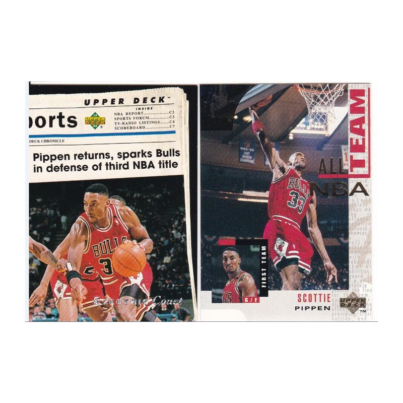 NBA球星卡经典老卡斯科特皮蓬1994UD退役纪念名人堂