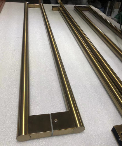 不锈钢圆管简约哑黑玻璃门拉手