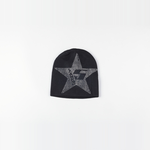 Sp5der worldwide 555555 男女同款水钻针织毛线冷帽子