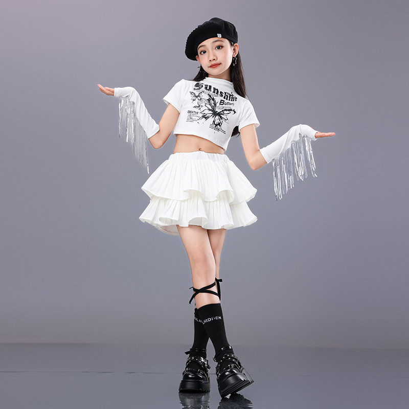 儿童爵士服女童定制街舞潮服演出服亮片jazz甜酷炸街表演服