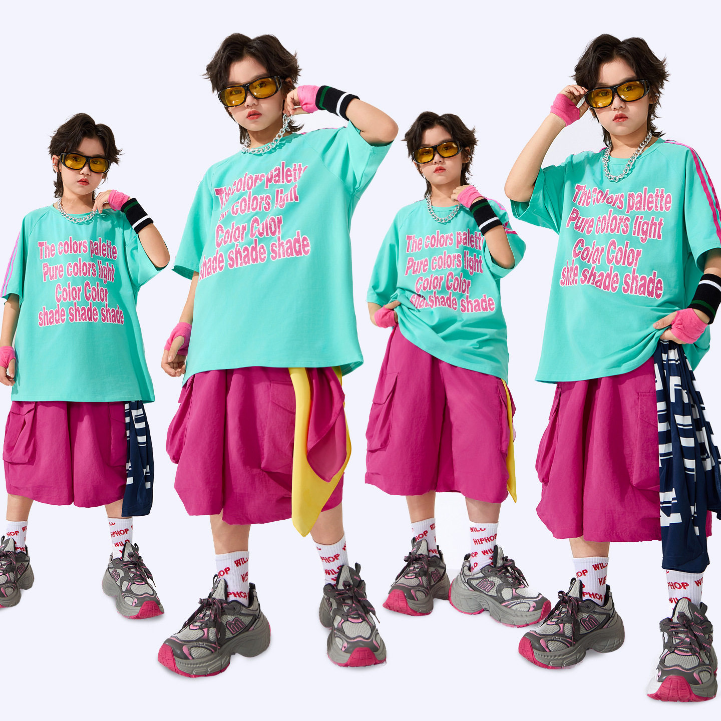 儿童嘻哈街舞服少儿hiphop架子鼓演出服男女童潮酷炸街爵士舞套装