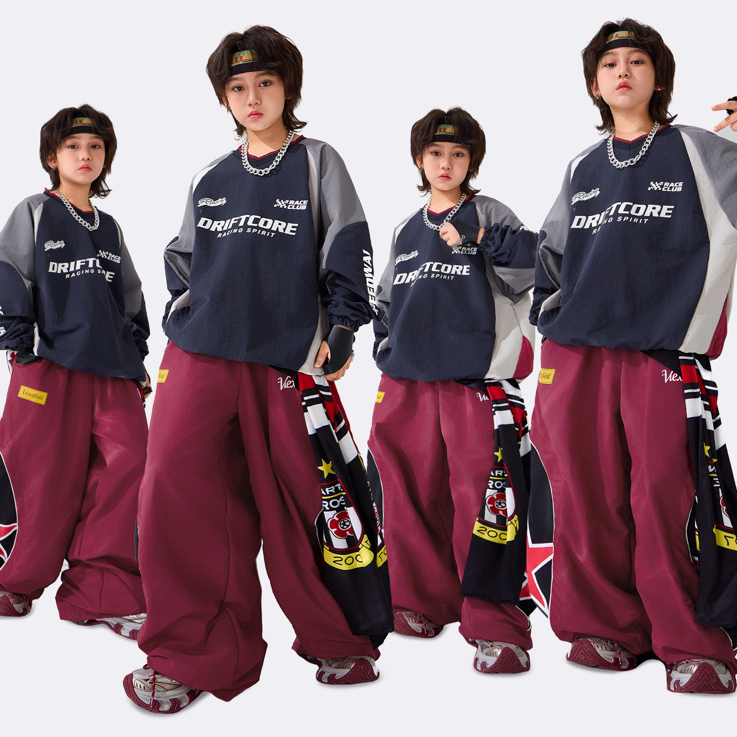 街舞儿童潮服嘻哈少儿潮酷时髦演出服儿童hiphop舞蹈走秀表演练功