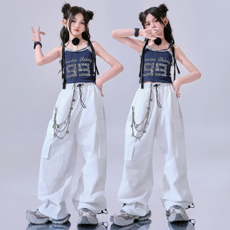 女童爵士舞服装夏潮酷时髦舞蹈服儿童走秀潮服jazz少儿六一