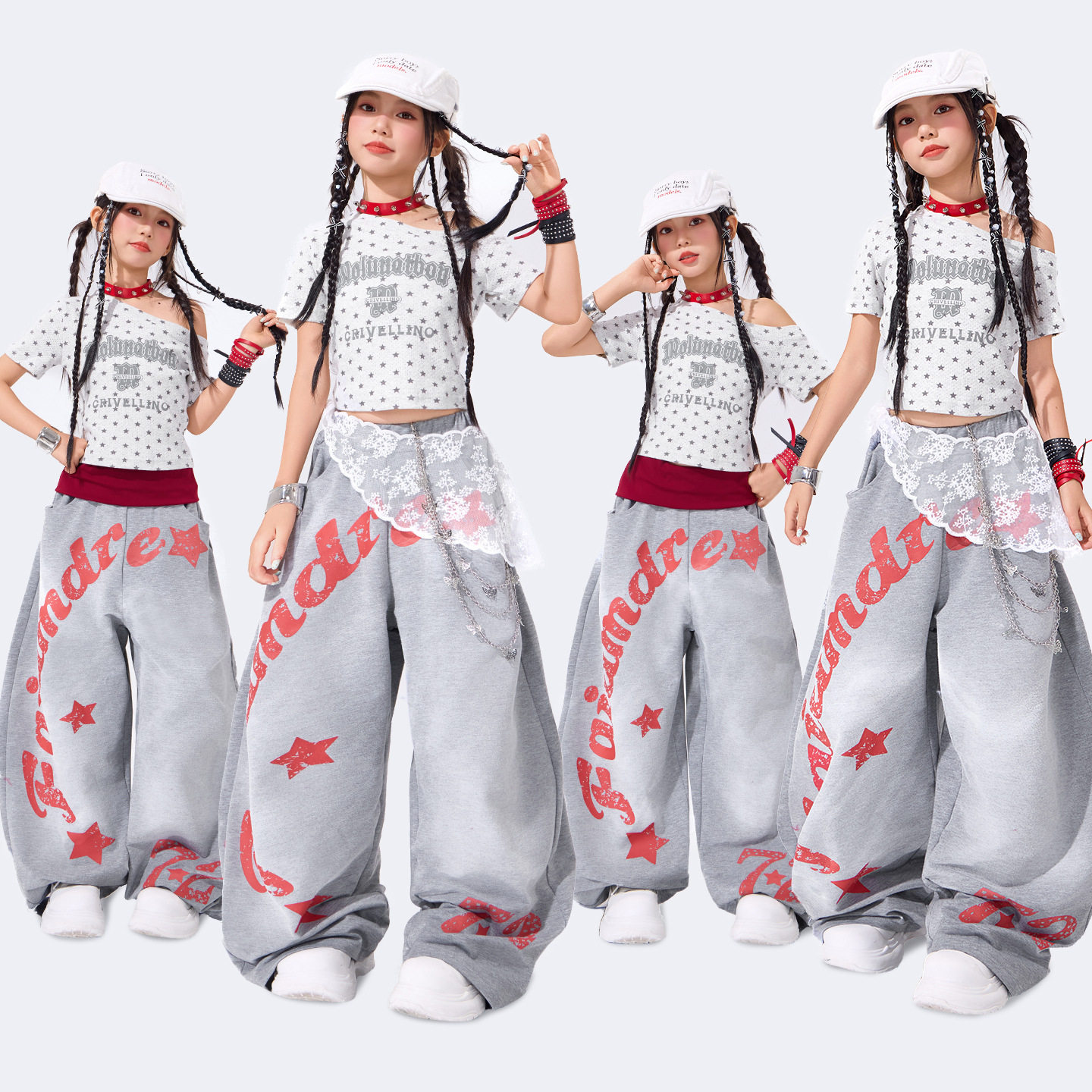 儿童爵士舞服装女童炸街演出服少儿潮酷时髦jazz街舞潮服套装夏季