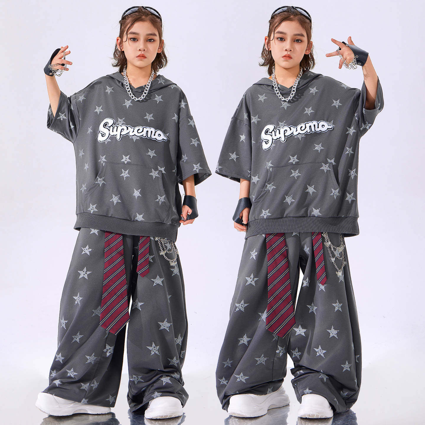 儿童街舞潮服男童嘻哈HIPHOP演出服男孩架子鼓表演服六一儿童舞蹈