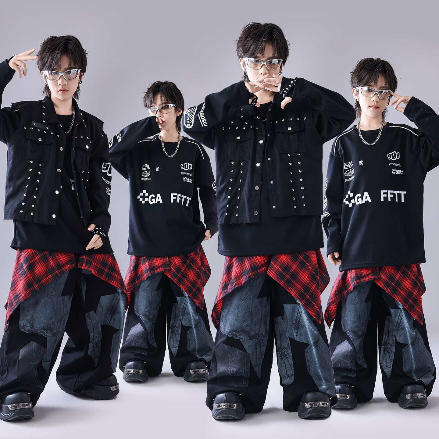 街舞儿童潮服hiphop童装少儿服装元旦演出服架子鼓演出服男童帅气