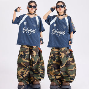 儿童街舞潮服男童嘻哈hiphop六一演出服潮炫酷少儿短袖炸街两件套
