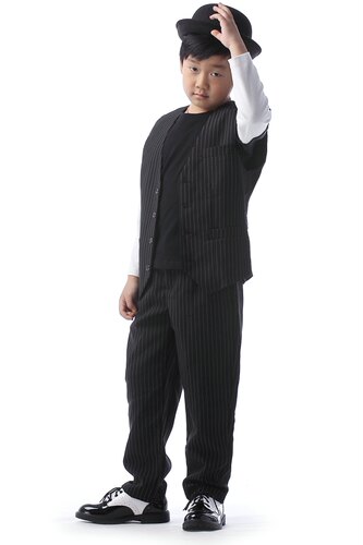 街舞少儿条纹西装