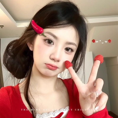 仿真水果辣椒刘海边夹